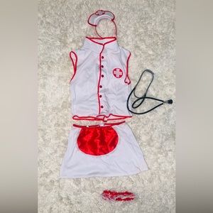 Sexy nurse medium/large stretchy costume / short outfit w/stethoscope Ha…